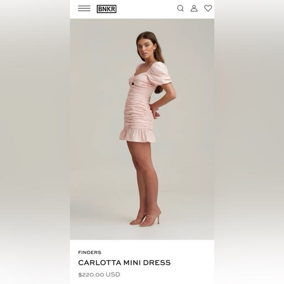 NWT Finders Keepers Carlotta Pink Ruched Puff Sleeve Mini Dress Size XS - Picture 3 of 14